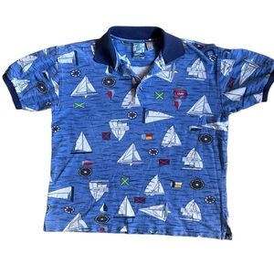 Bluewater Wear Nautical Hawaii Sailboat Pattern Polo Shirt